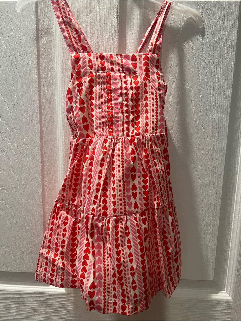 Cat & Jack Pink and Red Heart-Print Tiered Sundress